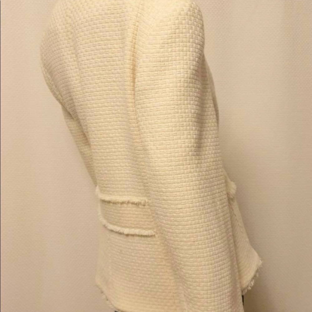 STYLE by EWM - Size UK 16 / US 12, Ivory Warm Blend Wool CHANEL Style Jacket
